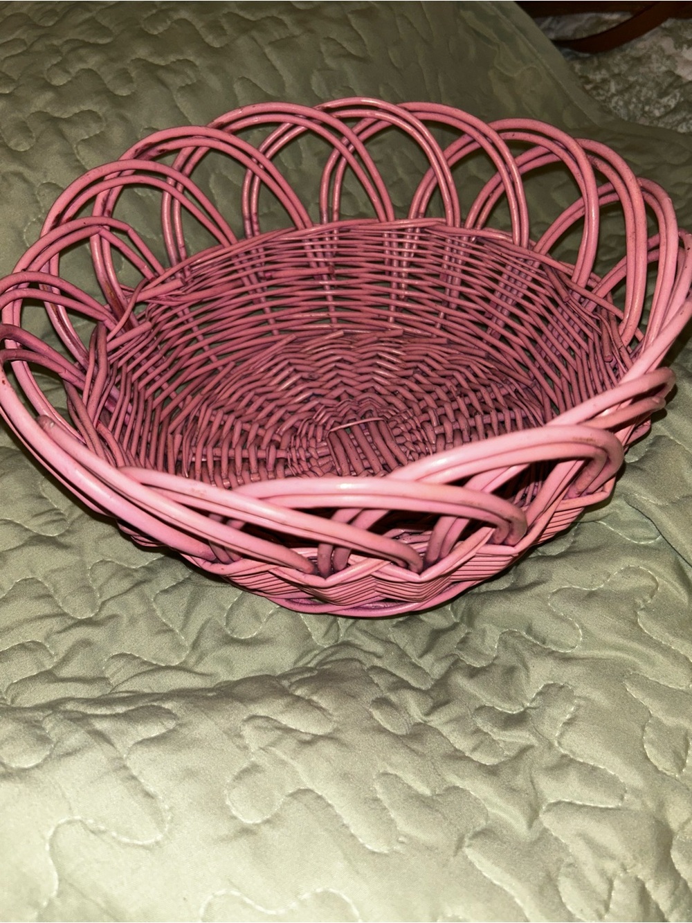 Vintage Pink Bread Basket